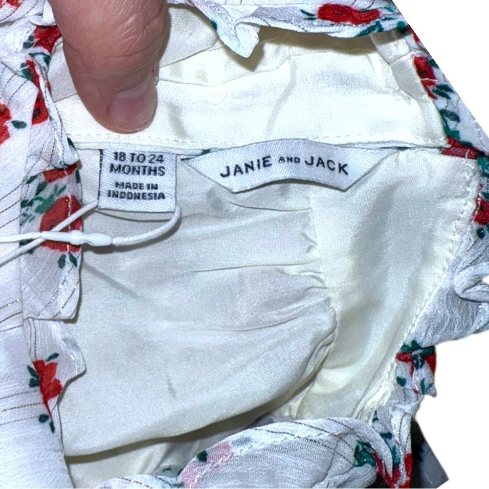 Janie and Jack 18–24 Months Floral Ruffle Blouse NWT Red Rose Top - Picture 6 of 10